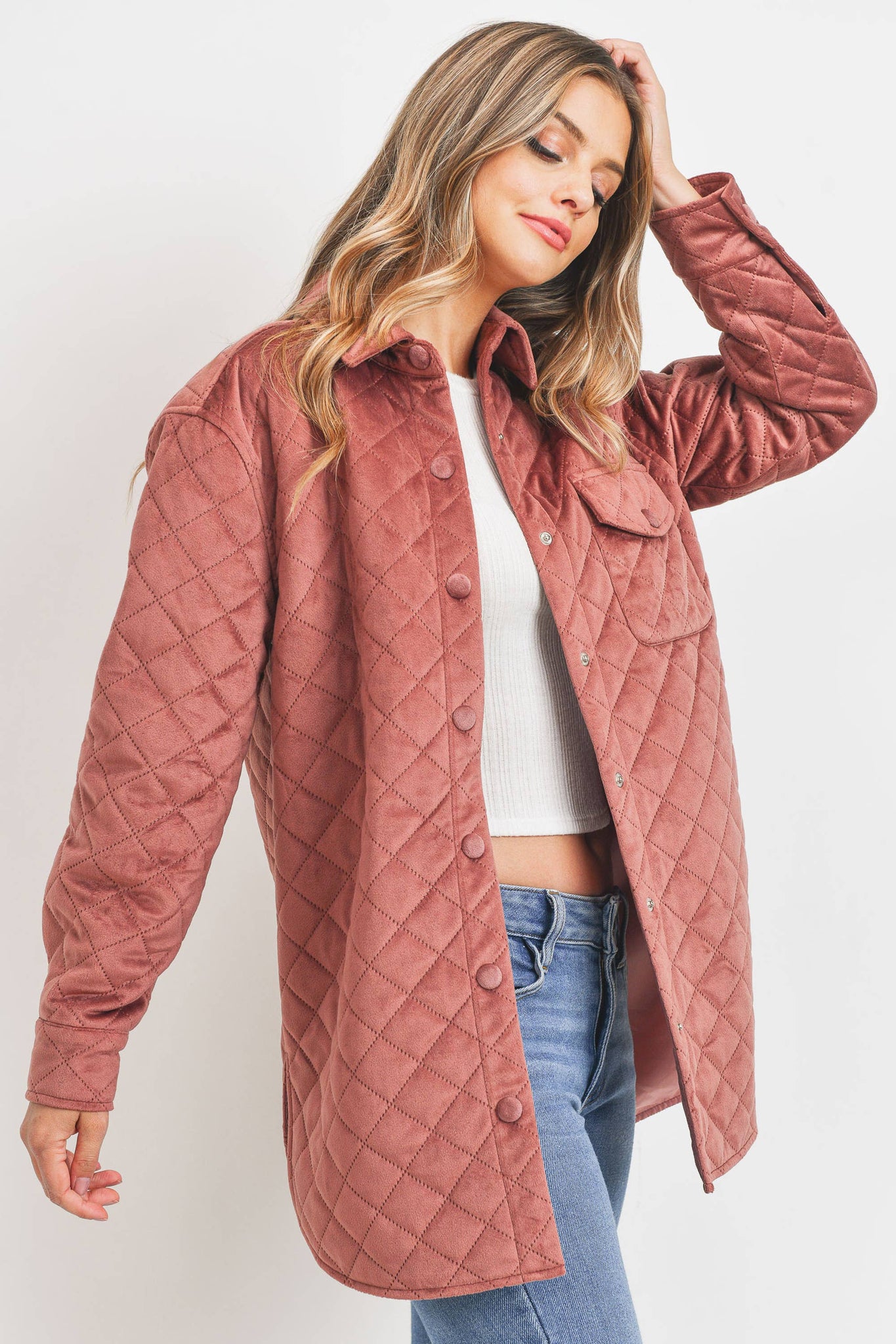 Quilted Velour Shacket