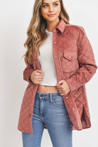 Quilted Velour Shacket